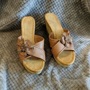 Beaded Wedge Sandals